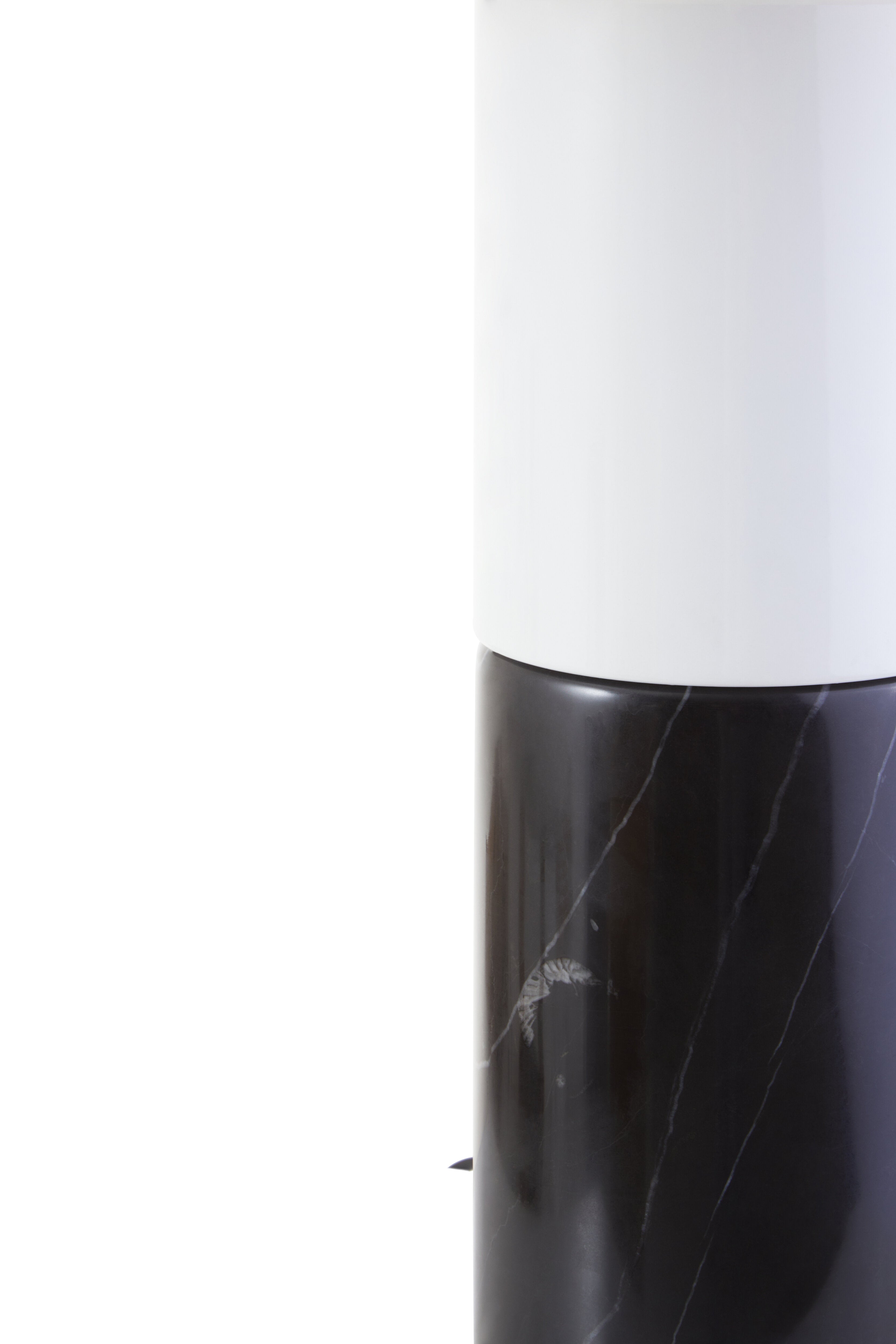 Eben Black Marble Base & White Shade Table Lamp